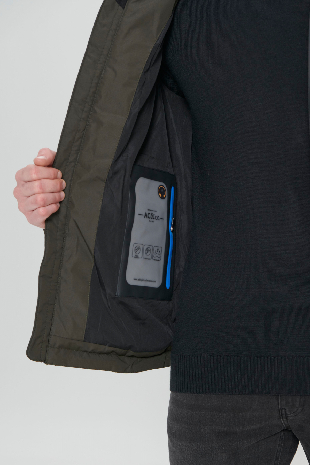 Altınyıldız Classics  Erkek Haki Rüzgar Geçirmez Termometreli Sıcak Tutan Standart Fit Normal Kesim Kapüşonlu Desenli Mont - Görsel 4