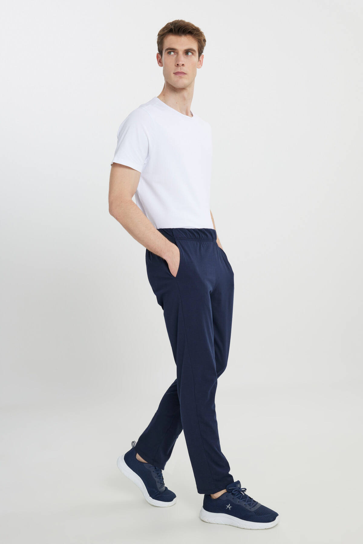 AC&Co / Altınyıldız Classics  Erkek Lacivert Pamuklu Standart Fit Pijama Altı Normal Kesim Beli Lastikli Cepli - Görsel 4