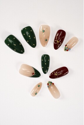 POP Beauty Takma Tırnak Seti & Zararsız Yapıştırıcı, El Yapımı (HANDMADE)