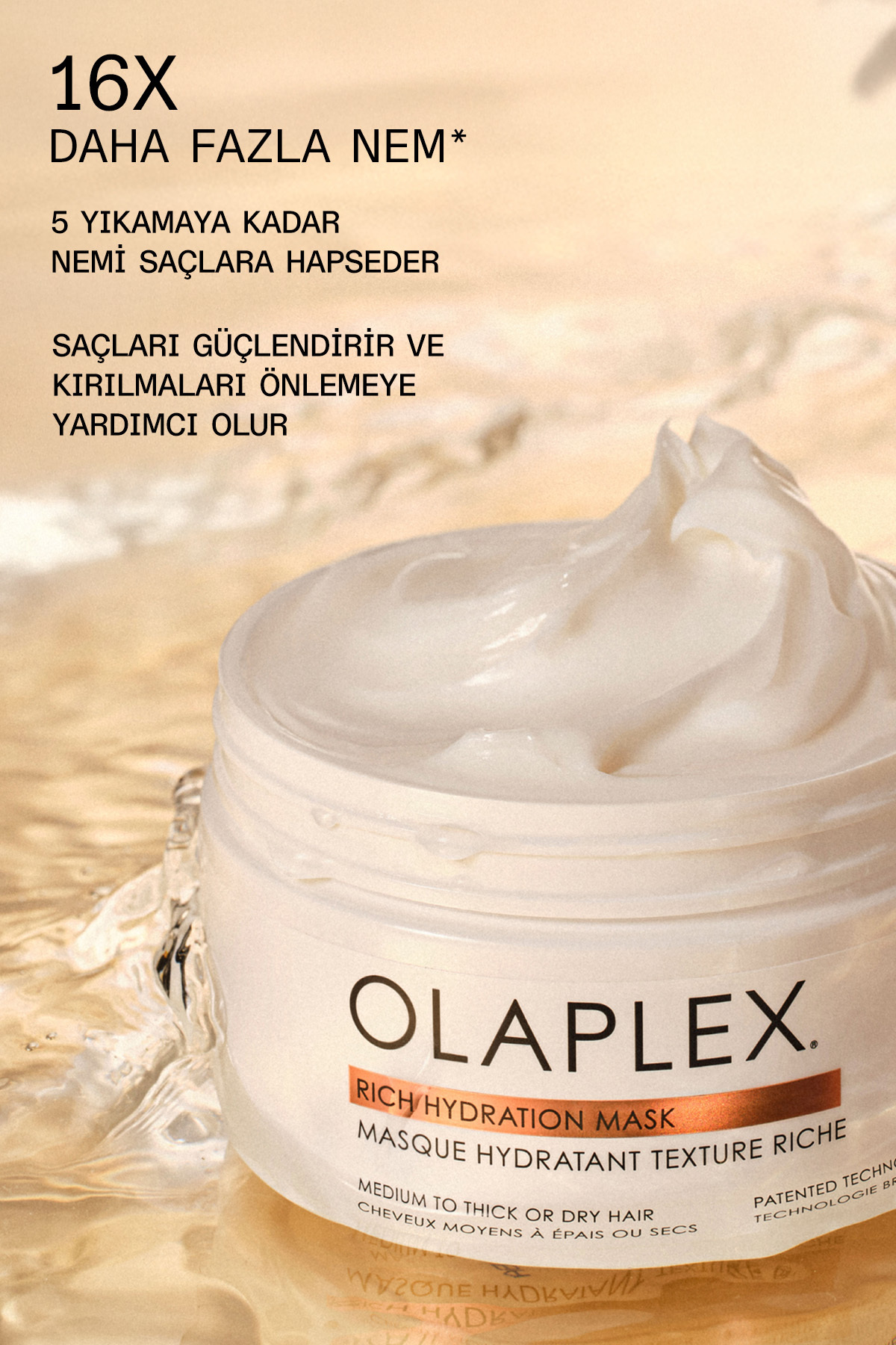 Rich Hydration Mask - Orta, Kalın Telli ve Kuru Saçlar İçin Yoğun Nemlendirici Maske — 20143919 — تصویر 4 از 8
