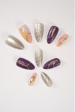 POP Beauty Takma Tırnak Seti & Zararsız Yapıştırıcı, El Yapımı (HANDMADE)