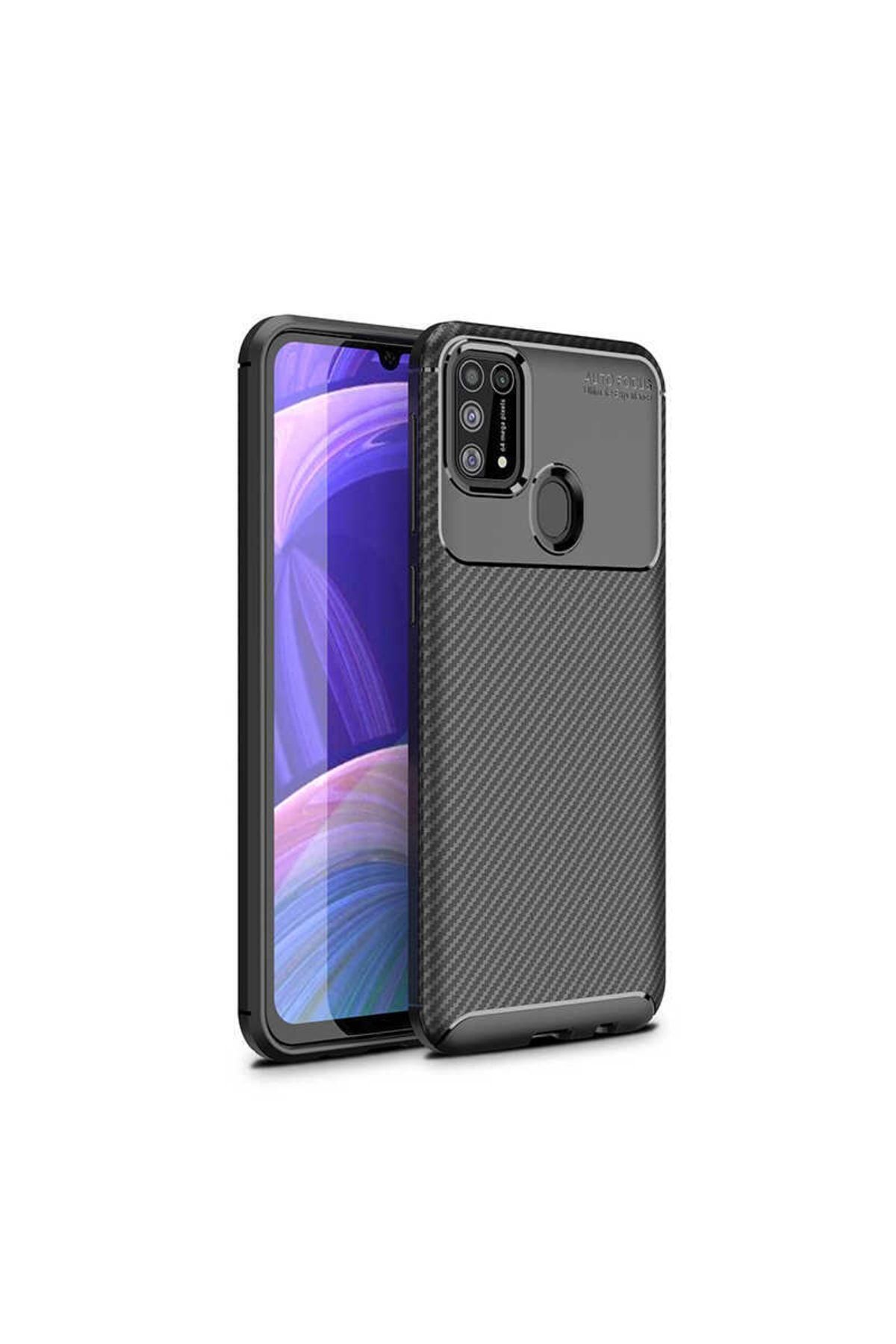 Samsung Galaxy M31 Case Carbon Design Wonderful Cut Negro Cover
