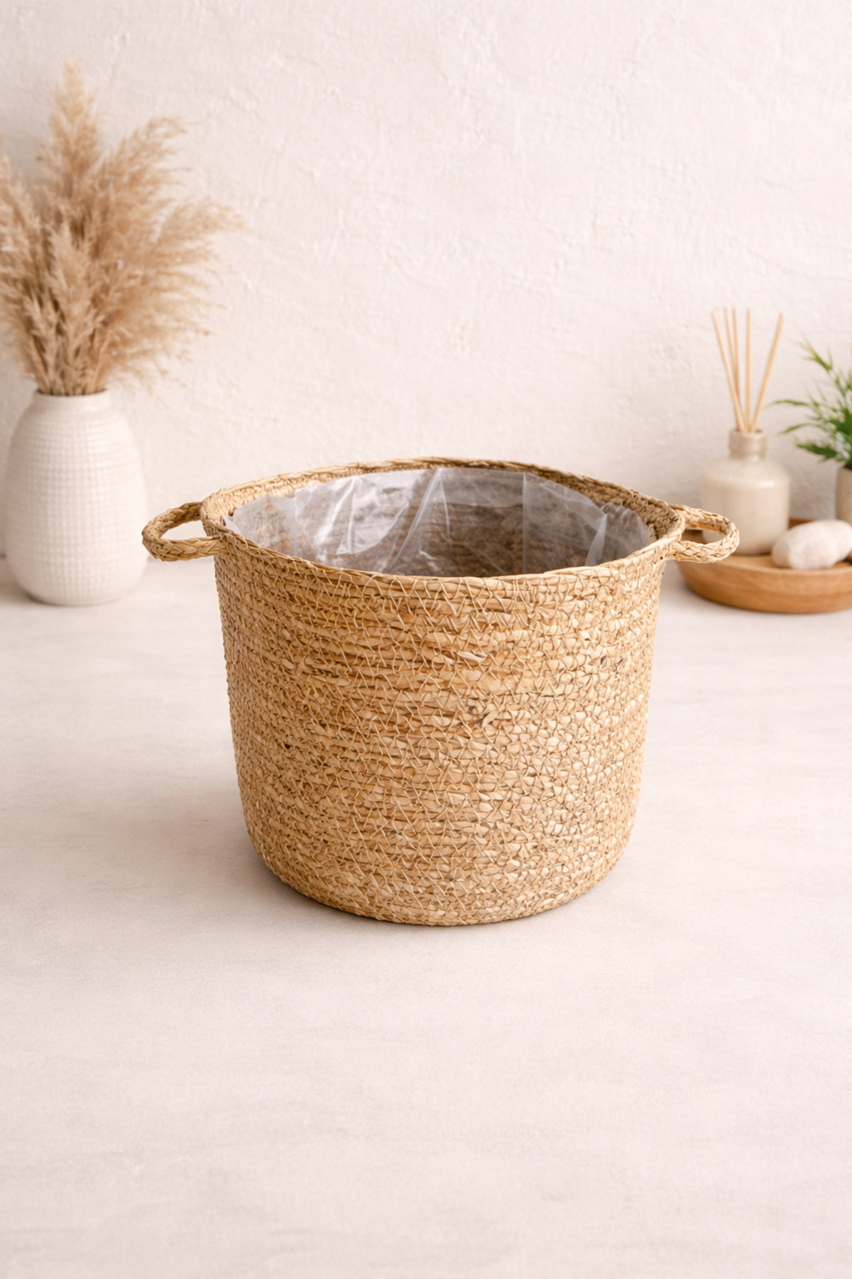 Large Sturdy Wicker Basket with Internal Protection/organizer/pot