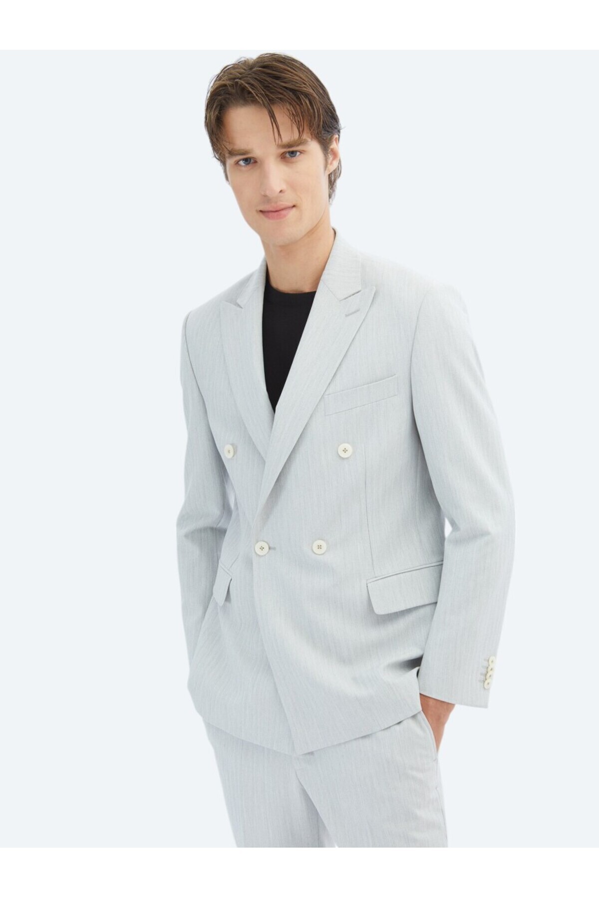Kip Light Gray Plain Modern Fit Suit- Trendyol
