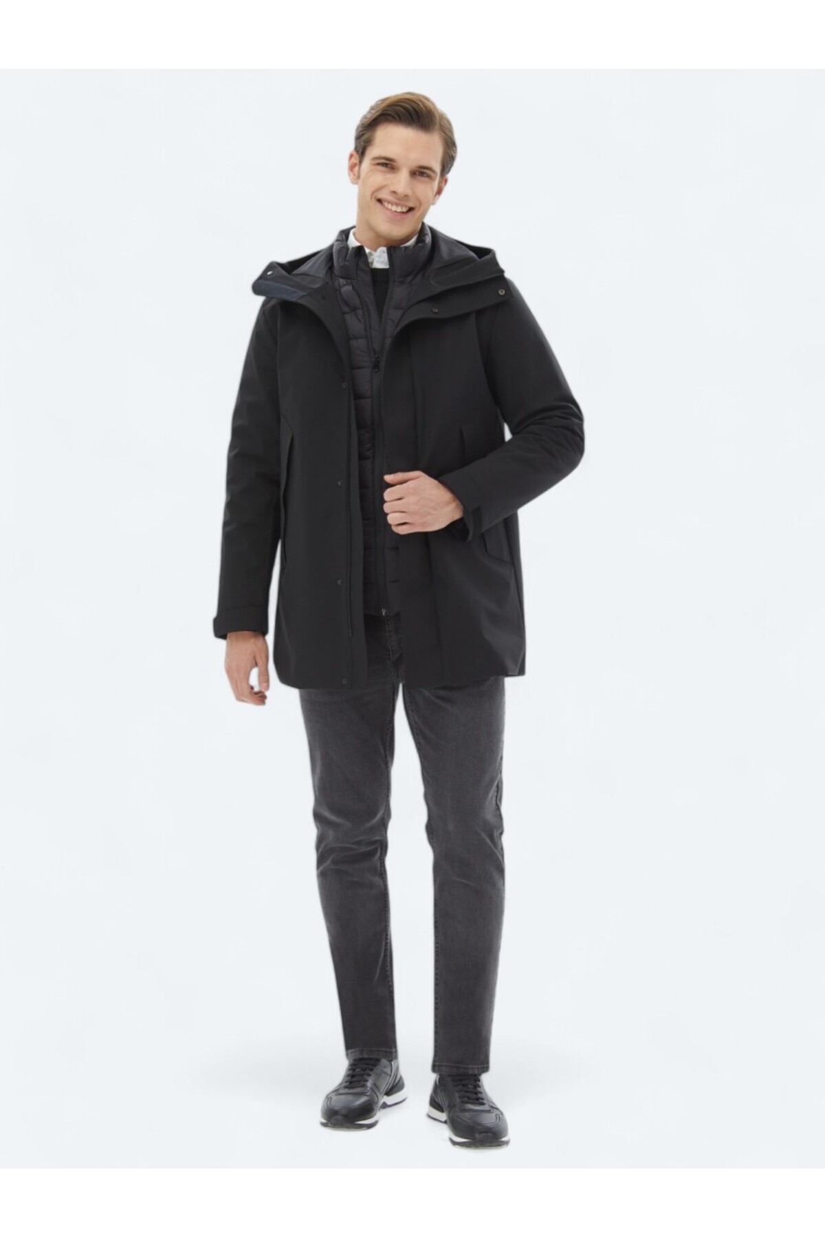 Kip  Siyah Regular Fit Kelebek Yaka Casual Dokuma Kaban - Görsel 4