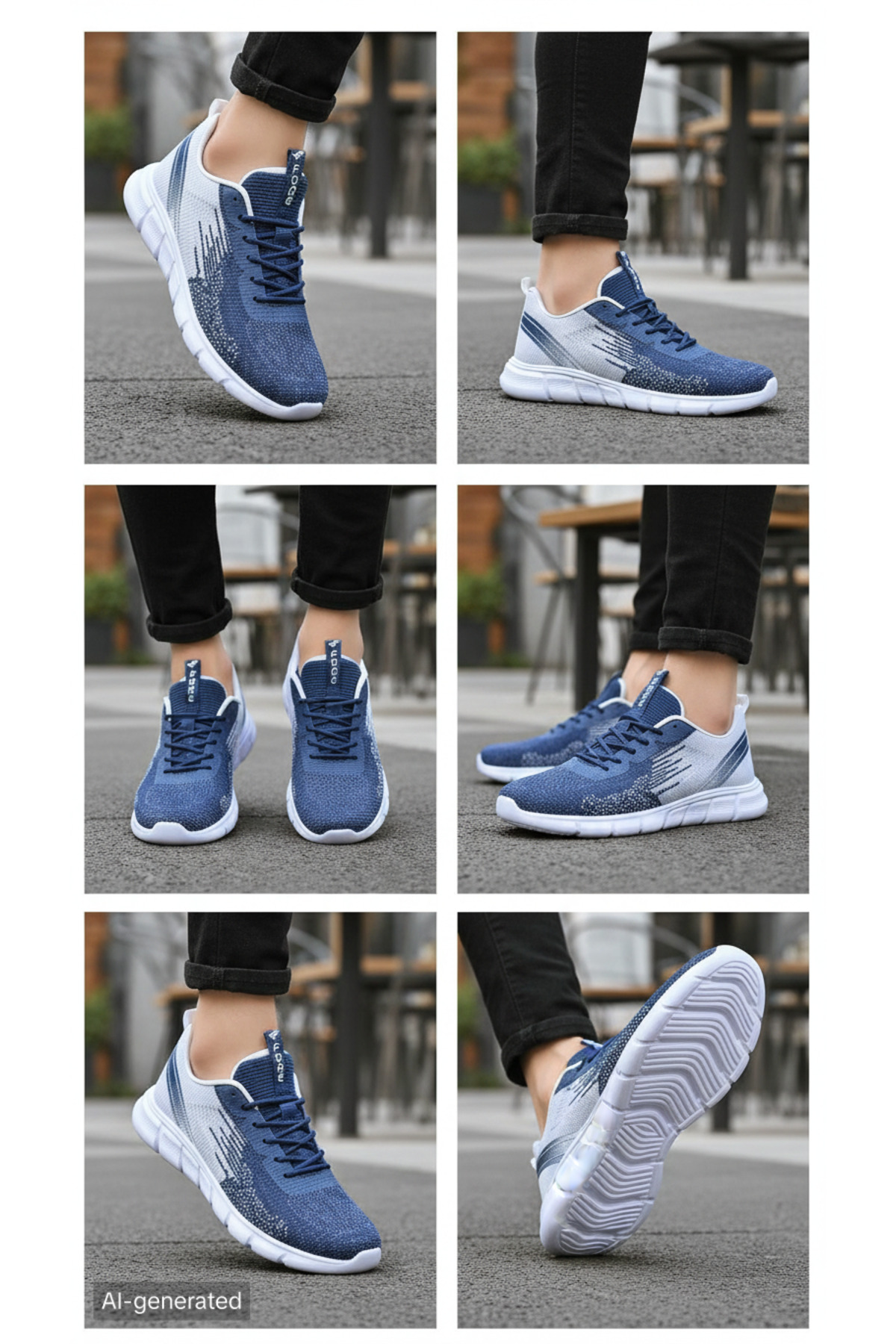 FORE SPORT  Günlük Bağcıklı Hafif ve Nefes Alabilir Triko Erkek Spor Ayakkabı – Rahat Yürüyüş Ayakkabısı - Görsel 4