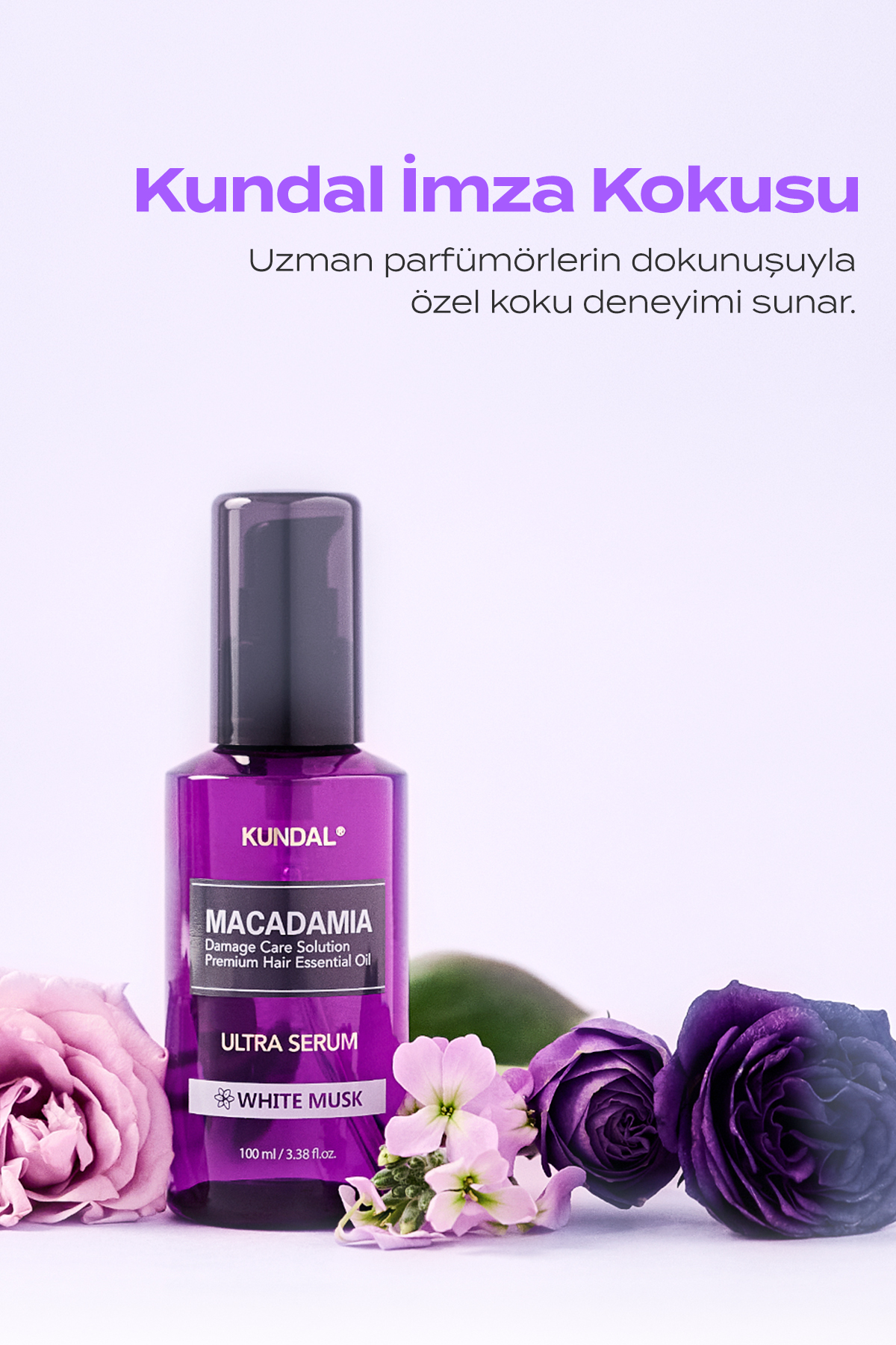 Kuru ve Yıpranmış Saçlara Onarıcı Bakım Serumu KUNDAL Macadamia Ultra Hair Serum 100ml (White Musk) — 7235 — تصویر 8 از 9