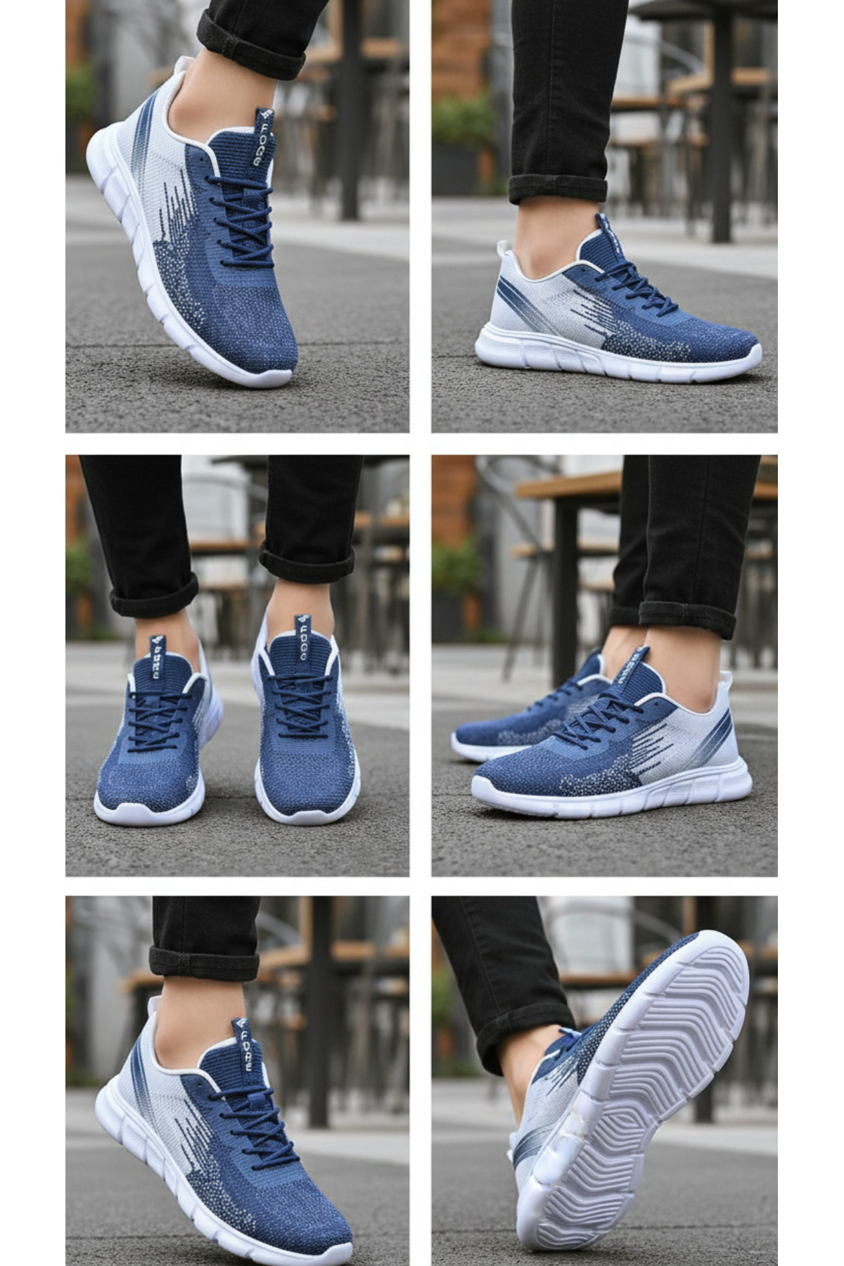 FORE SPORT  Günlük Bağcıklı Hafif ve Nefes Alabilir Triko Erkek Spor Ayakkabı – Rahat Yürüyüş Ayakkabısı - Görsel 2