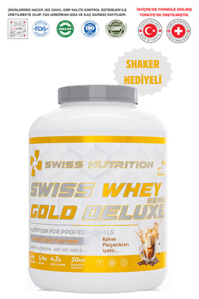 Swiss Nutrition Whey Gold Deluxe Series Protein Tozu Cappuccino Italiano 55 s...