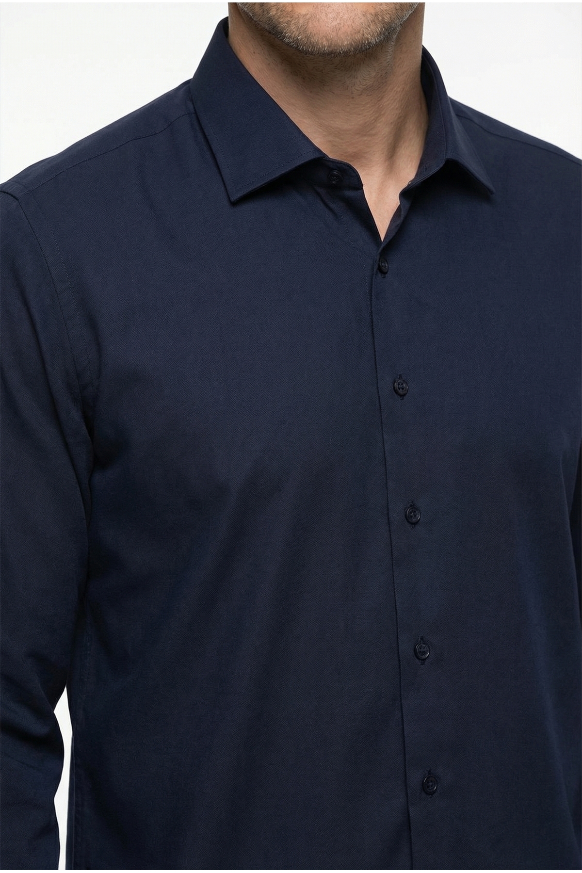 Kiğılı  Uzun Kol Slim Fit Dar Kesim Klasik Nano Care Su İtici Leke Tutmaz 4 Mevsim Pamuk Gömlek - Görsel 3