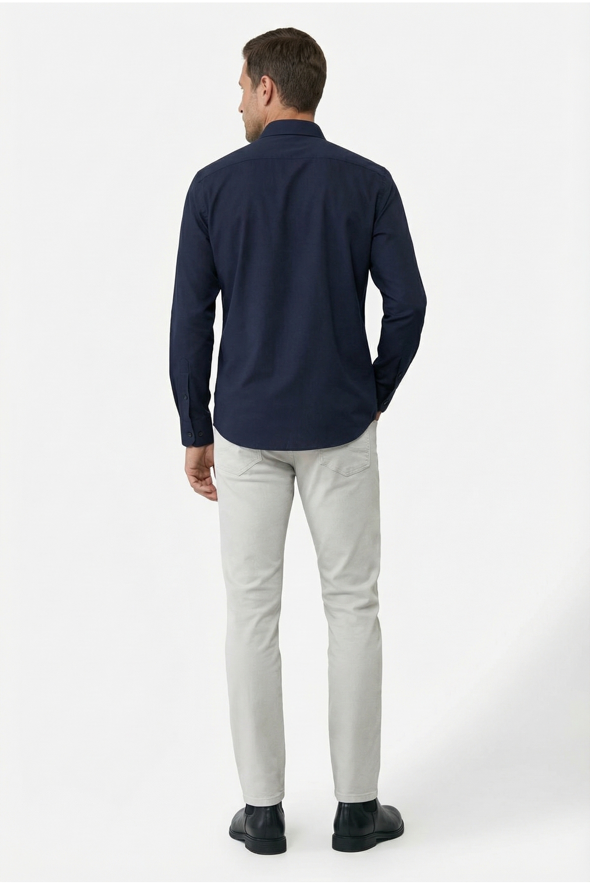 Kiğılı  Uzun Kol Slim Fit Dar Kesim Klasik Nano Care Su İtici Leke Tutmaz 4 Mevsim Pamuk Gömlek - Görsel 4