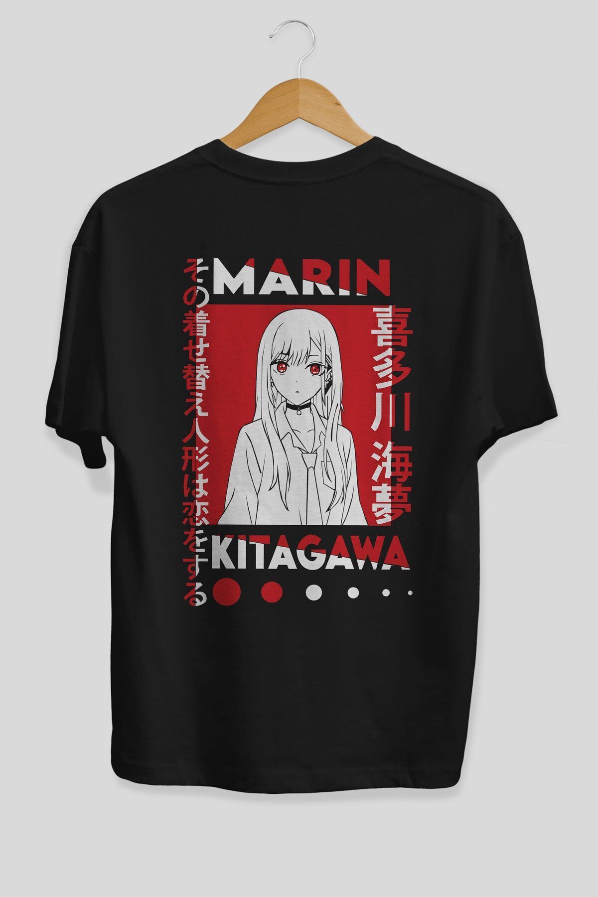 Marine KITAGAWA Anime Back Printed Black Oversize T-shirt Men Women