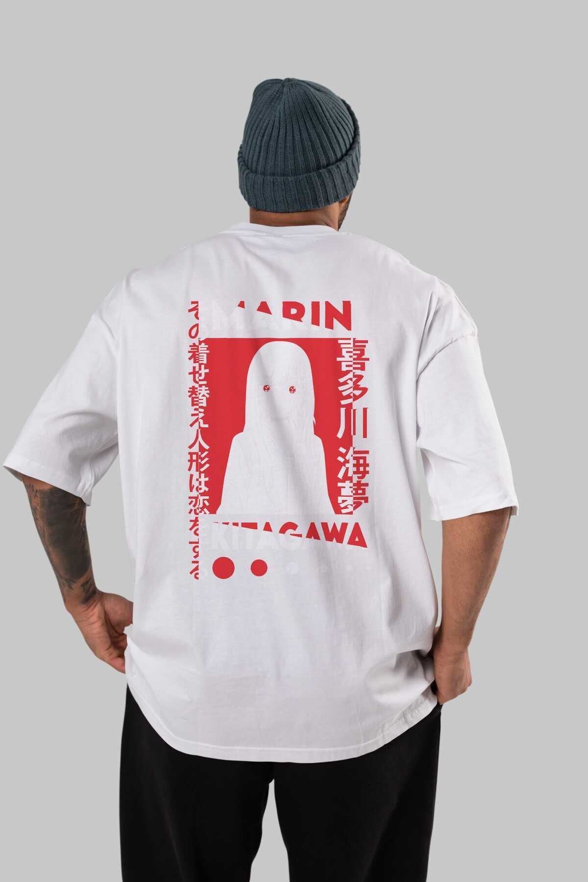 Marine KITAGAWA Anime Back Printed White Oversize T-shirt 100% Cotton Men Women