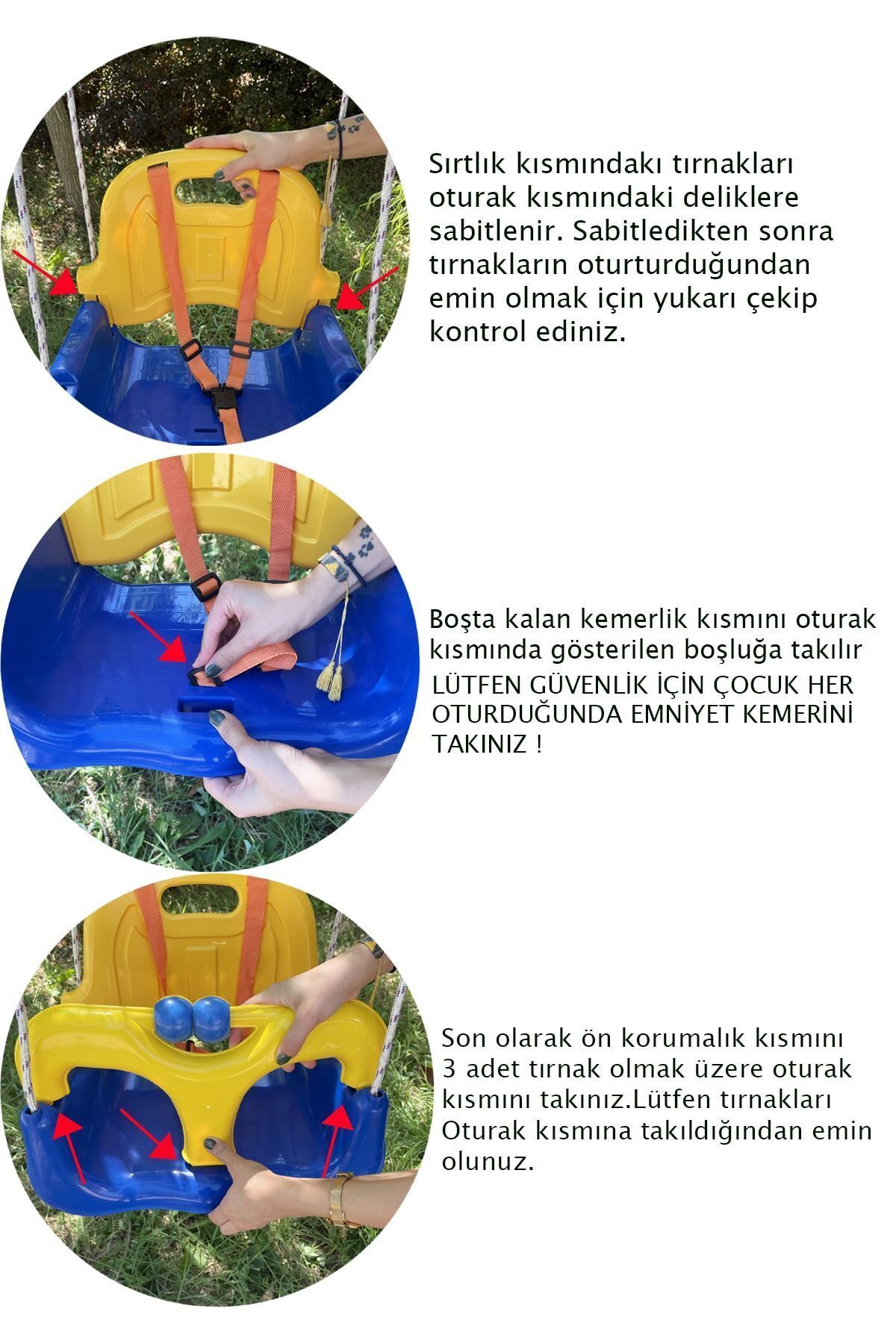 Saban Siyah-Beyaz, Emniyet Kemerli Çocuk ve Bebek Salıncağı – Bahçe & Balkon İçin Güvenli Salıncak fotoğrafı 7 (önizleme)