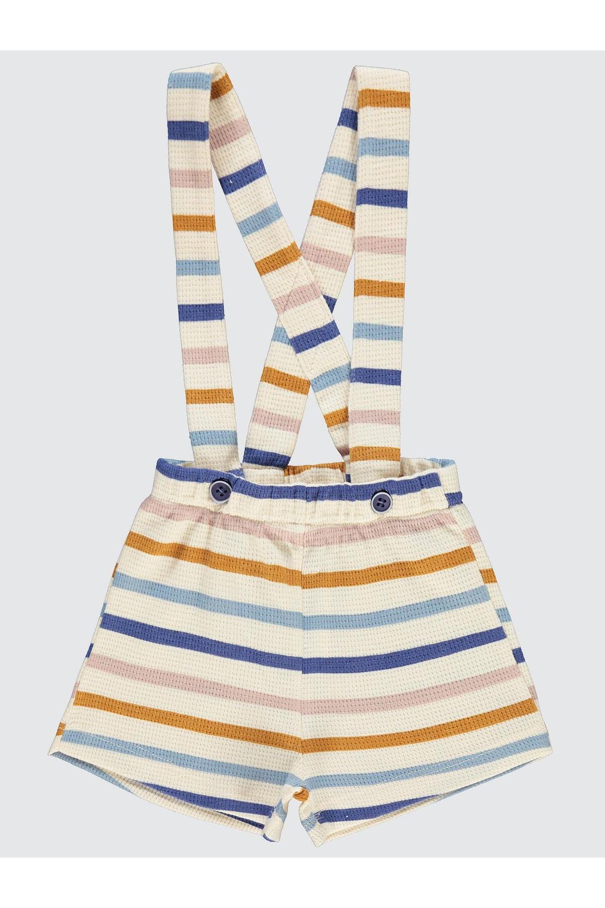 Civil Baby Kaplan Çizgi Empirme Askılı 6-18 Ay Şort - Fil Dişi fotoğrafı 2 (önizleme)