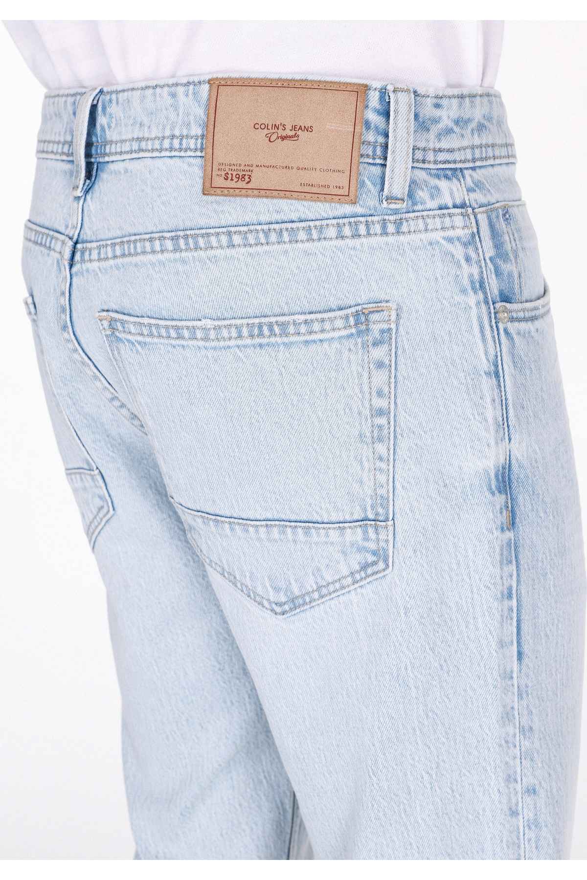 Colin's Straight Fit Düşük Bel Düz Paça Erkek Bleach İndigo Denim Jean Fermuarlı Pantolon görsel 6
