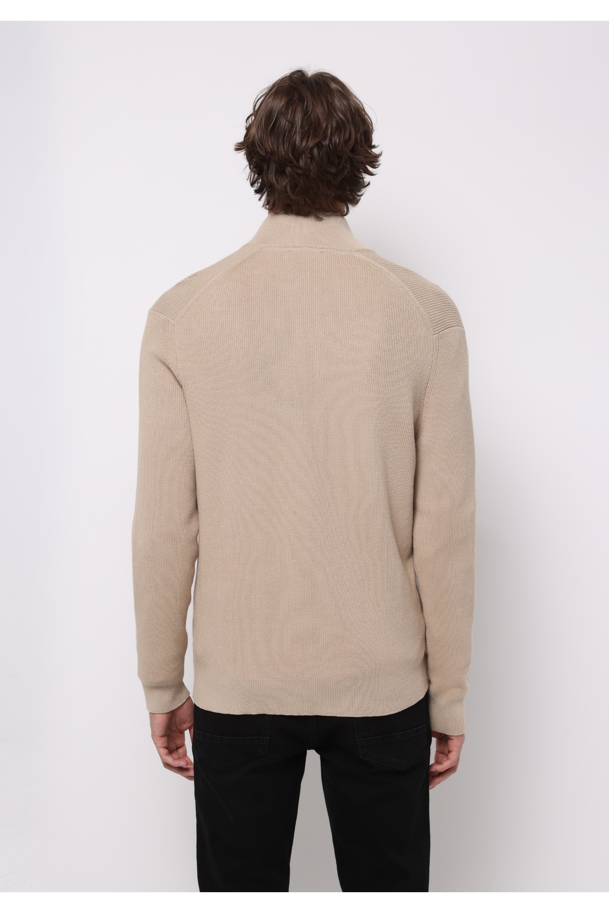 Regular Fit Erkek Bej Hırka — بژ CL1076707_Q1.V1 — تصویر 2 از 5