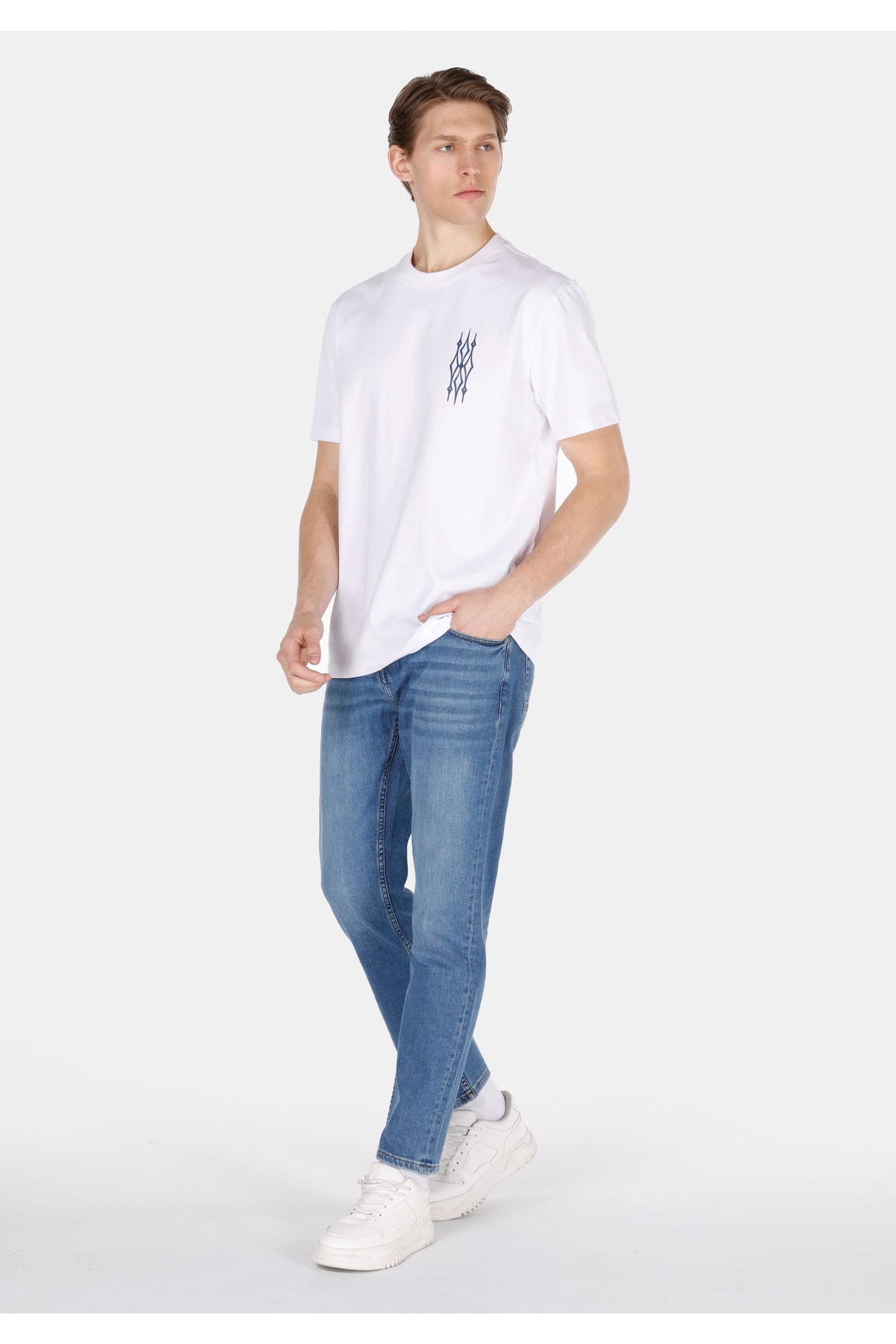 Straight Fit Düşük Bel Düz Paça Erkek Yeşil Ecologic Jean Pantolon