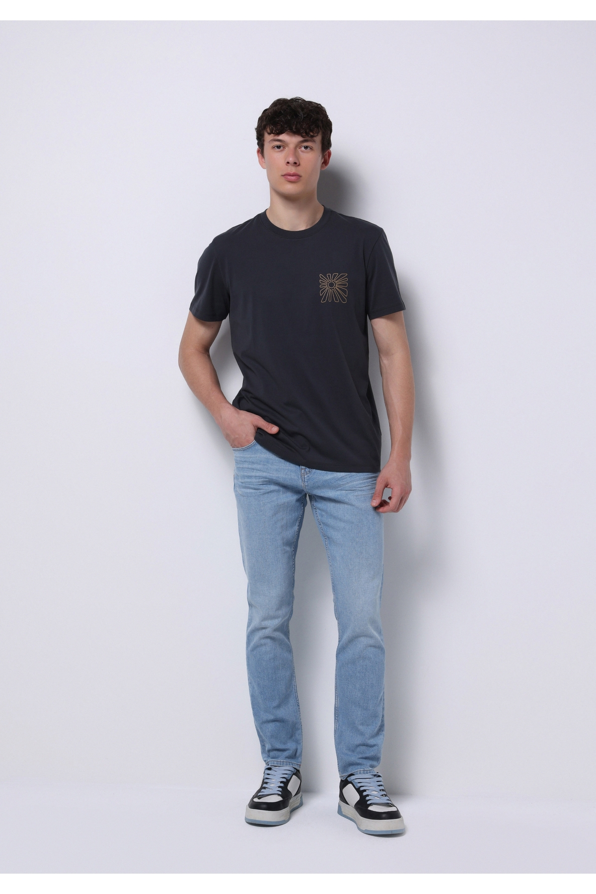 Straight Fit Düşük Bel Düz Paça Erkek İndigo Ecologic Jean Pantolon