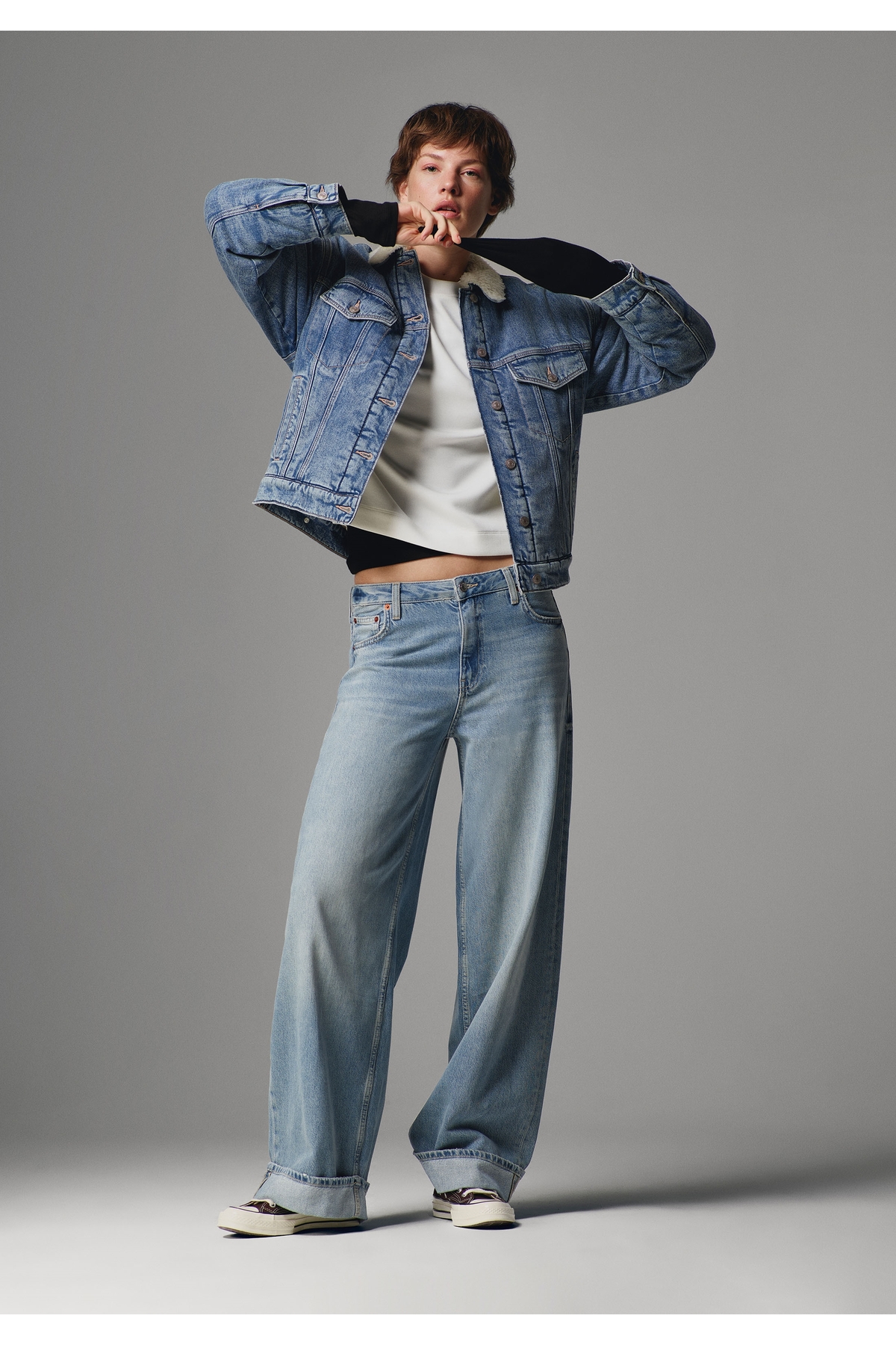 Loose Fit Kadın İndigo Jean Pantolon