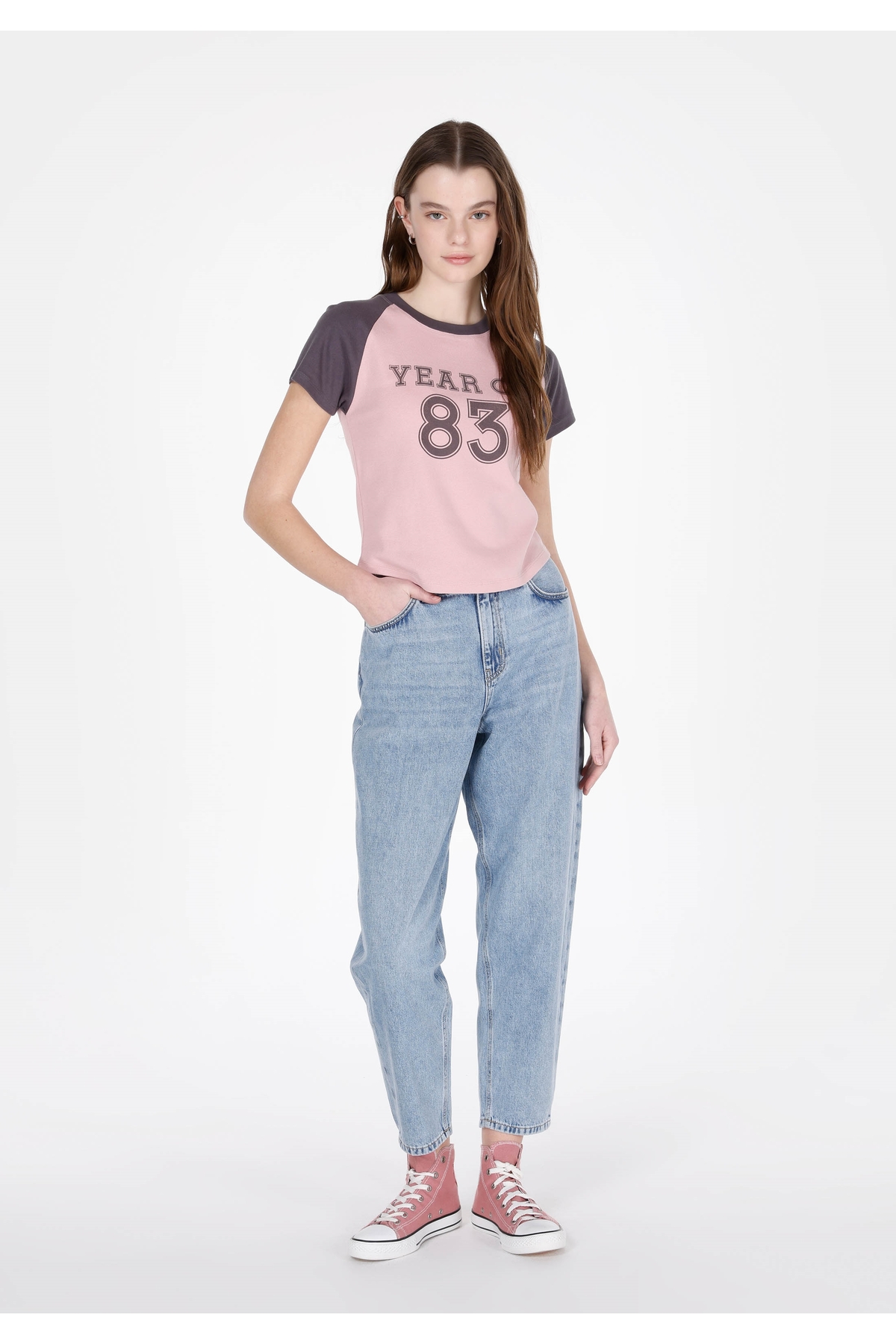 Barrel Fit Kadın İndigo Jean Pantolon