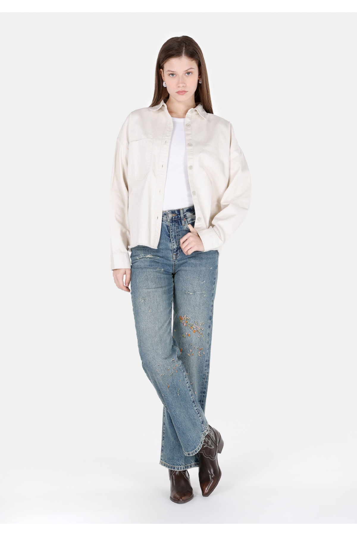 Straight Fit Kadın Denim Jean Pantolon