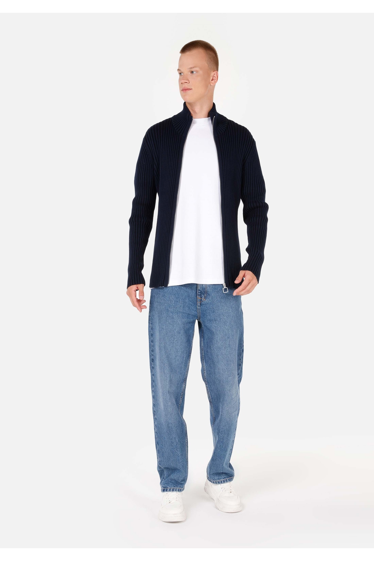 Colin's Slim Fit Erkek Lacivert Hırka görsel 3