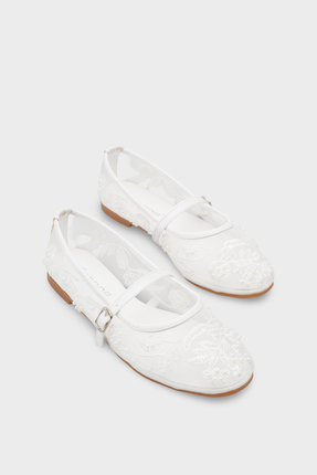 Capone Outfitters Mathilde Dantelli Fileli Nakışlı Kadın Babet