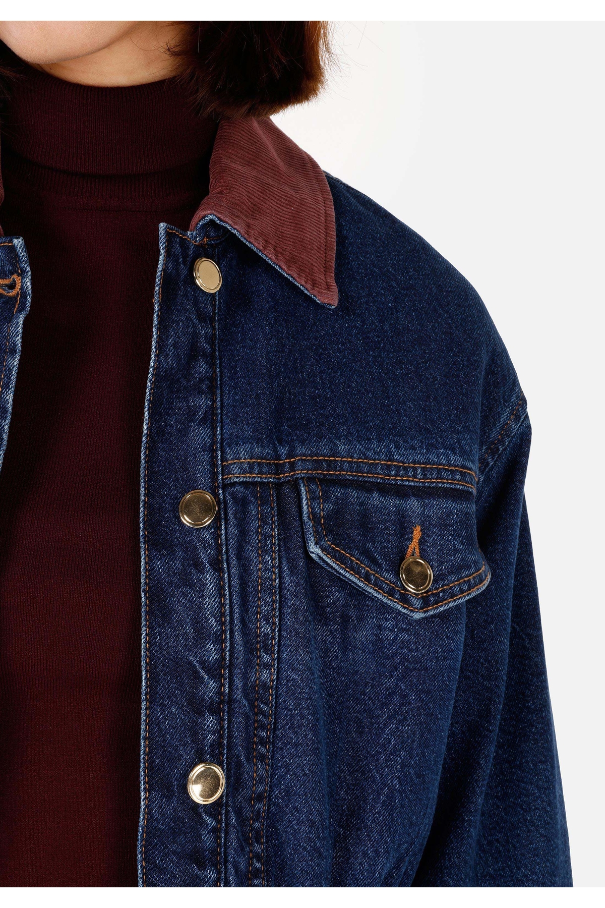 Colin's Slim Fit Kadın Koyu Mavi Ceket görsel 5