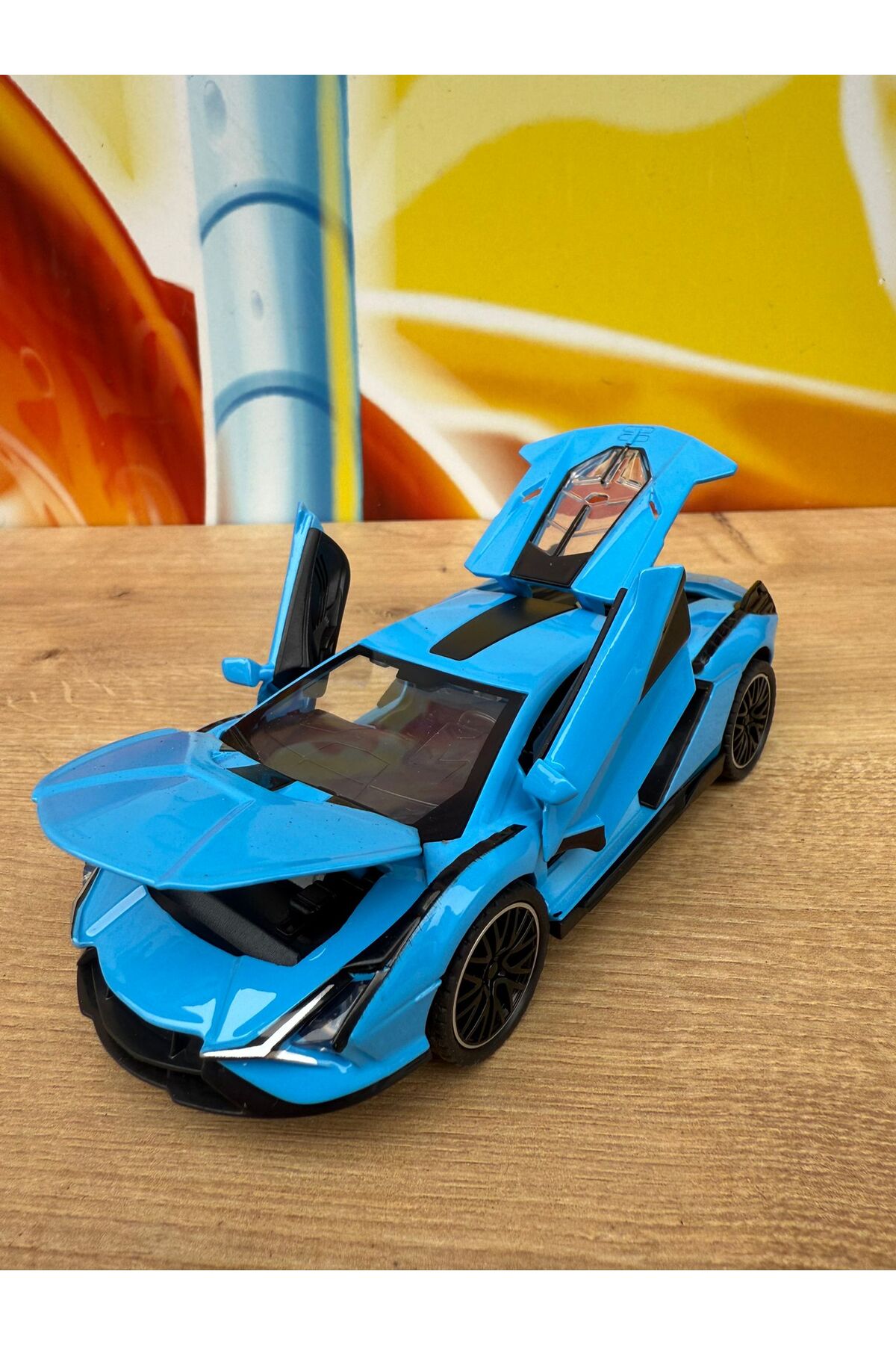 scntoys Lamborghini Çek Bırak Model Araba Lamborghini Veneno Diecast Araba Mavi fotoğrafı 3 (önizleme)
