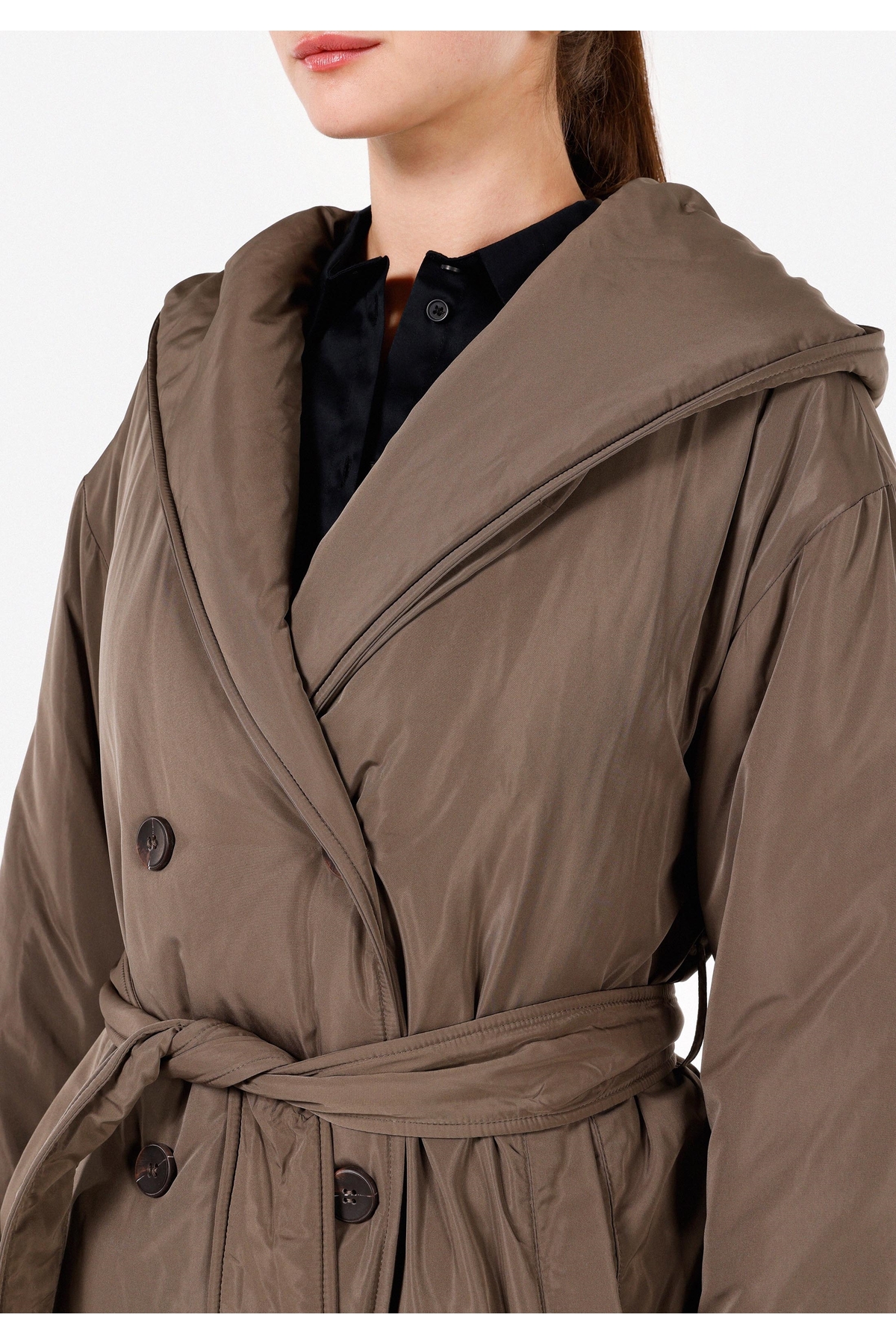 Colin’s  Regular Fit Kapüşonlu Kadın Yeşil Kaban - Görsel 4