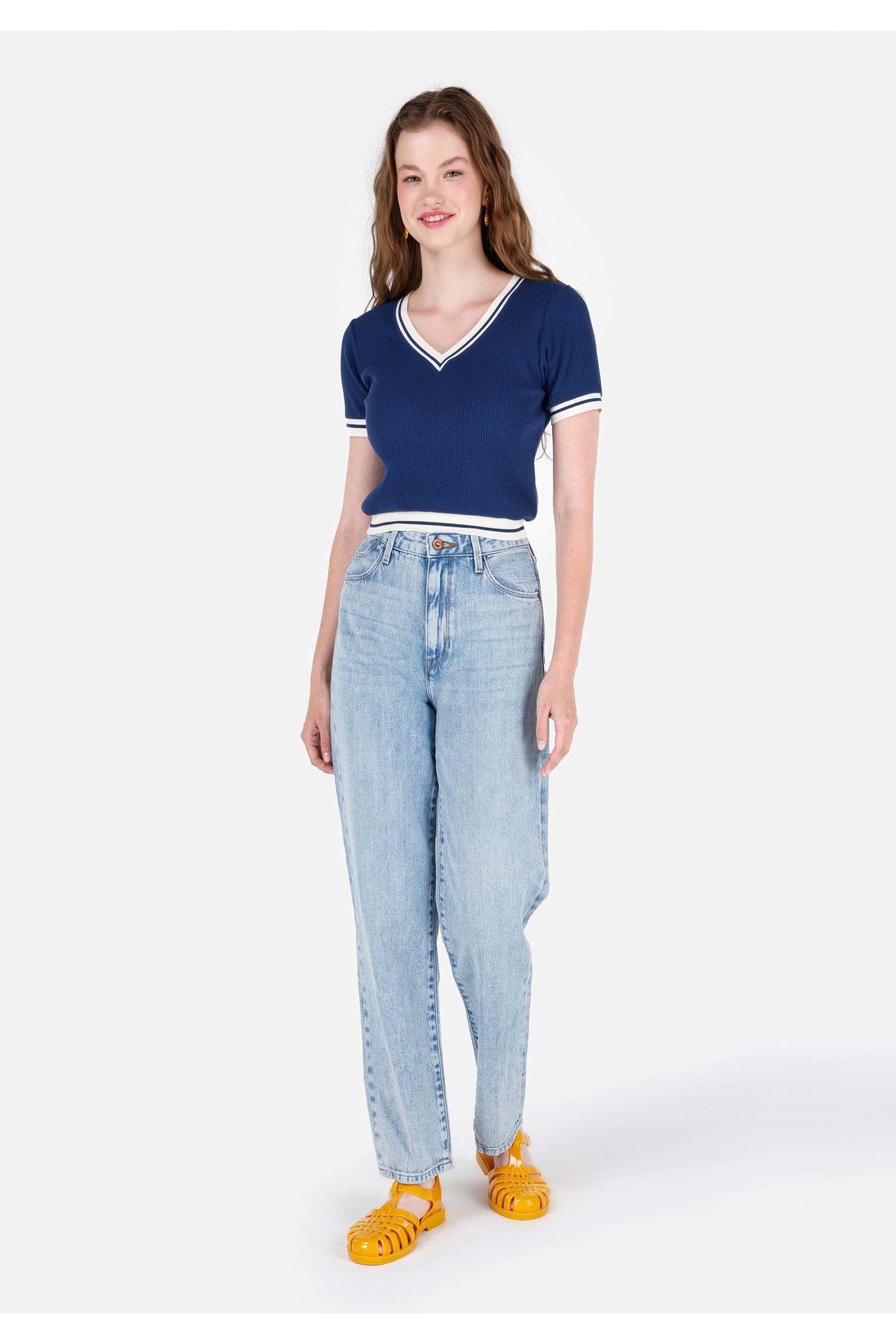 884 Lauren Straight Fit Kadın Mavi Jean Pantolon