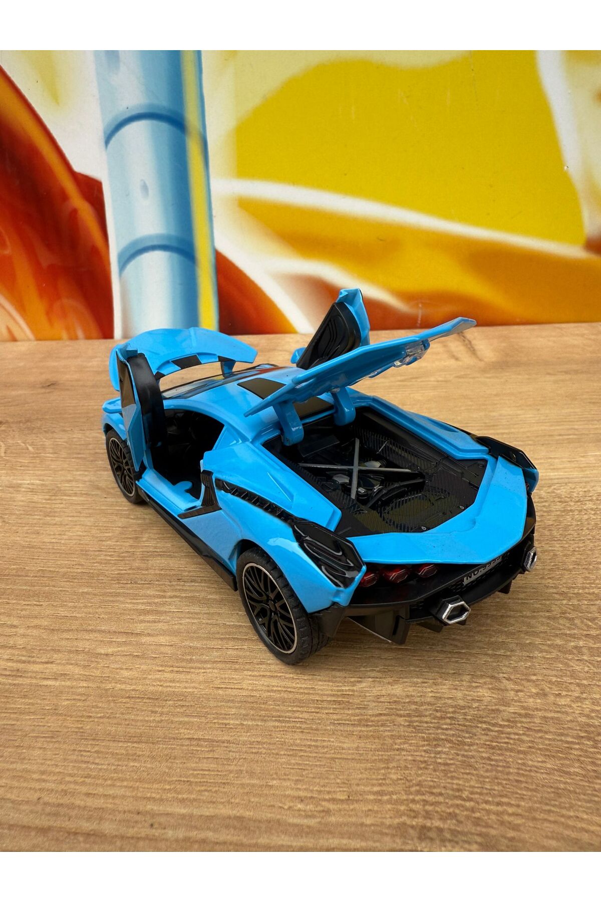 scntoys Lamborghini Çek Bırak Model Araba Lamborghini Veneno Diecast Araba Mavi fotoğrafı 4 (önizleme)
