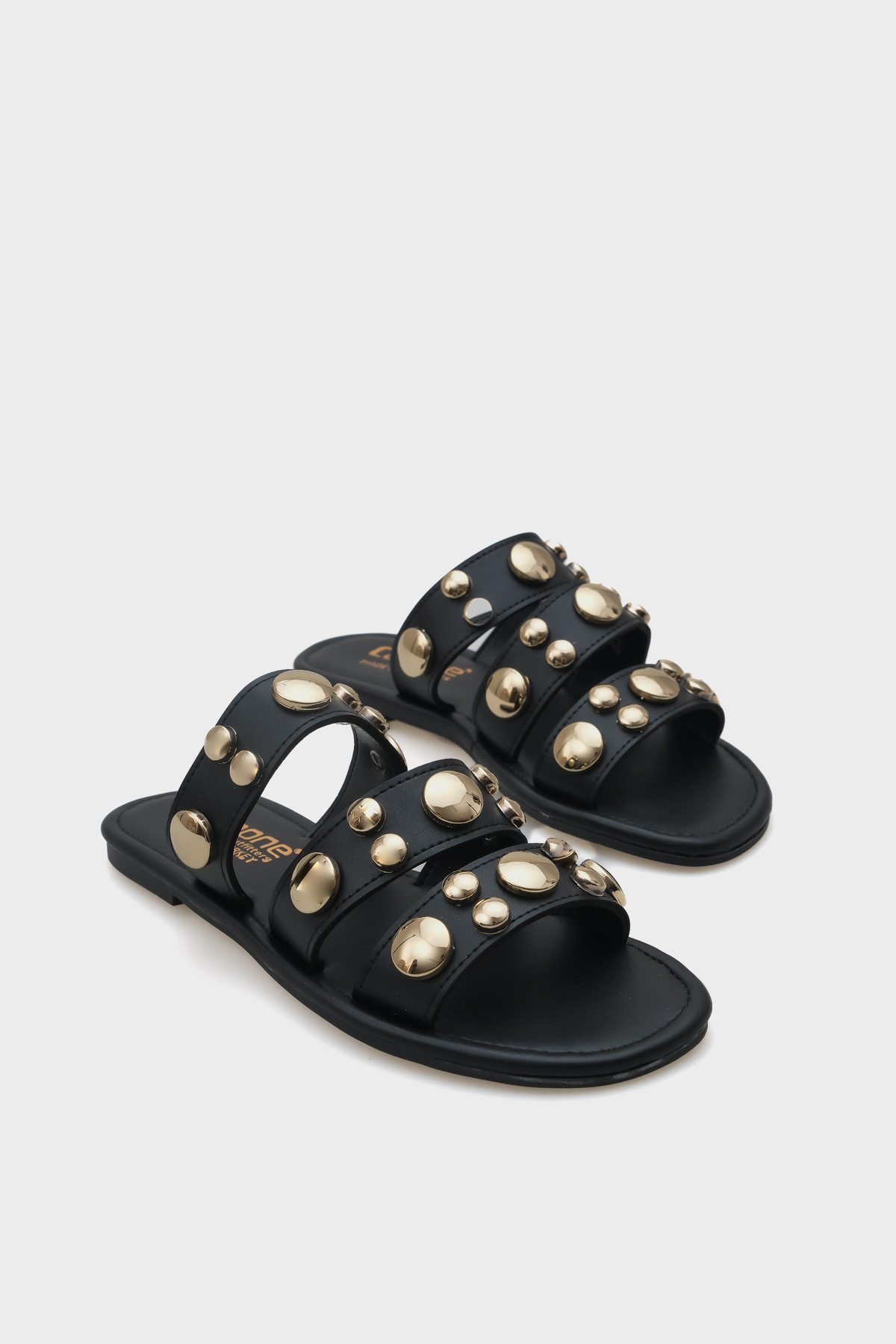 Capone Outfitters Кейт Смугасті металеві аксесуари на плоскому каблуці з круг...