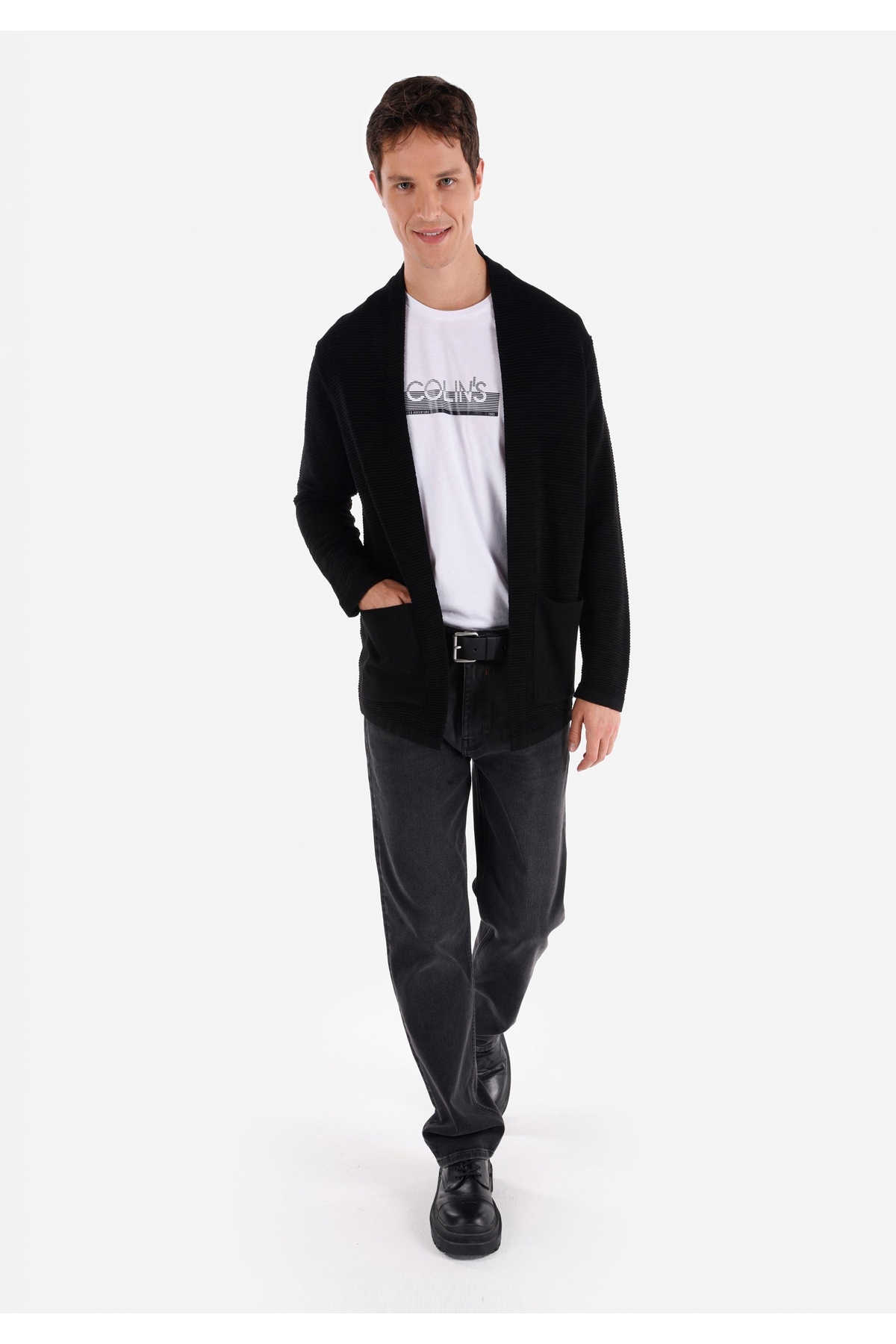 Colin's Regular Fit Erkek Siyah Hırka görsel 3