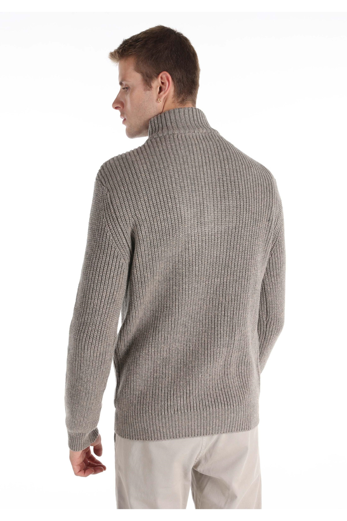 Colin's Slim Fit Turtle Neck Jakarlı Erkek Gri Kazak görsel 2