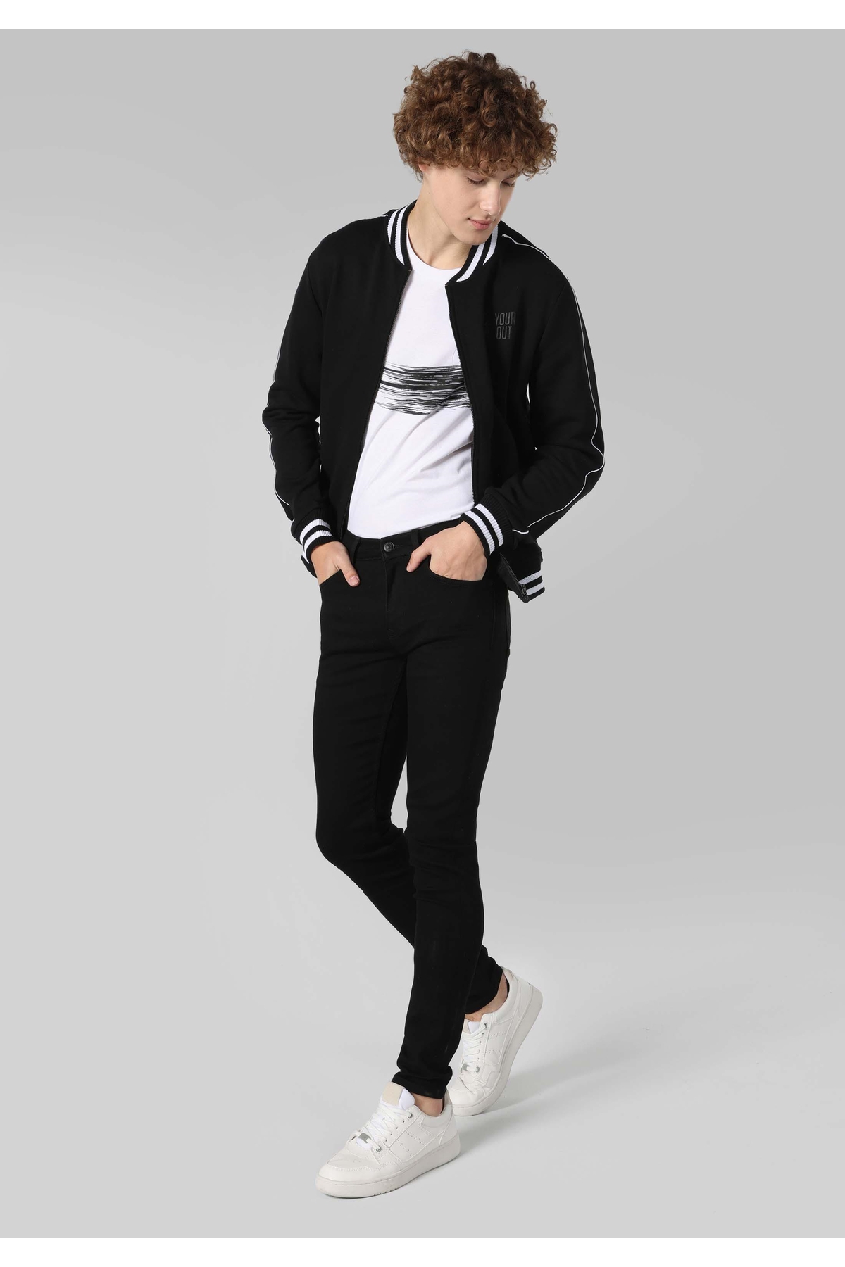 Skinny Fit Düşük Bel Dar Paça Erkek Siyah Jean Pantolon