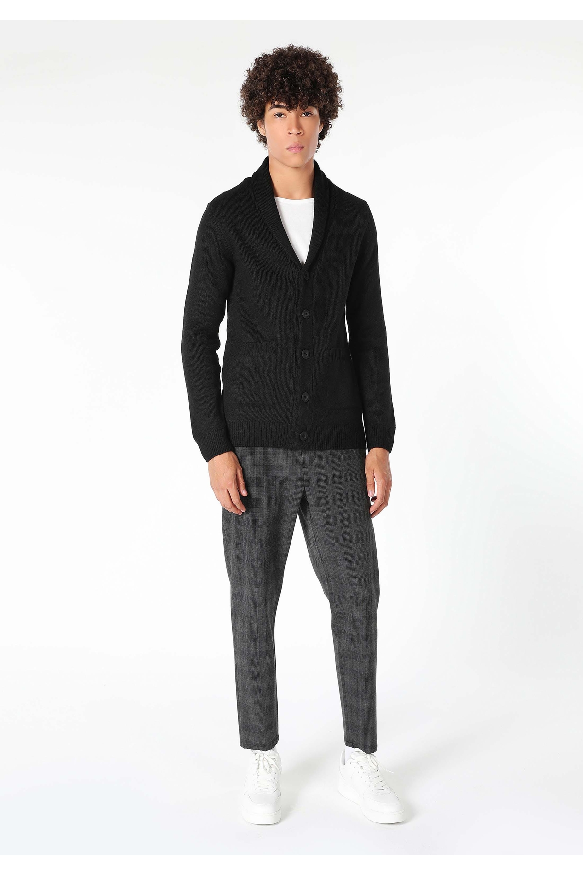 Colin's Slim Fit Erkek Siyah Hırka görsel 4