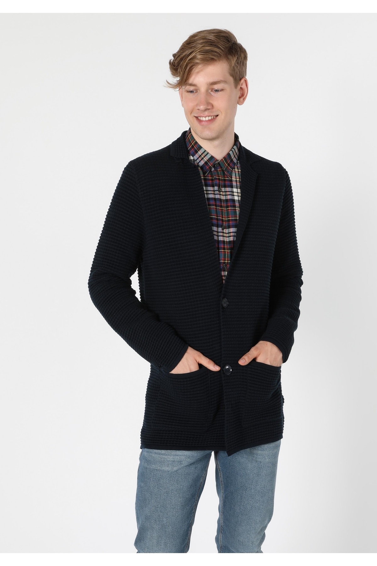 Colin's Slim Fit Erkek Lacivert Hırka — سرمه‌ای .CL1056095_Q1.V1_NAV