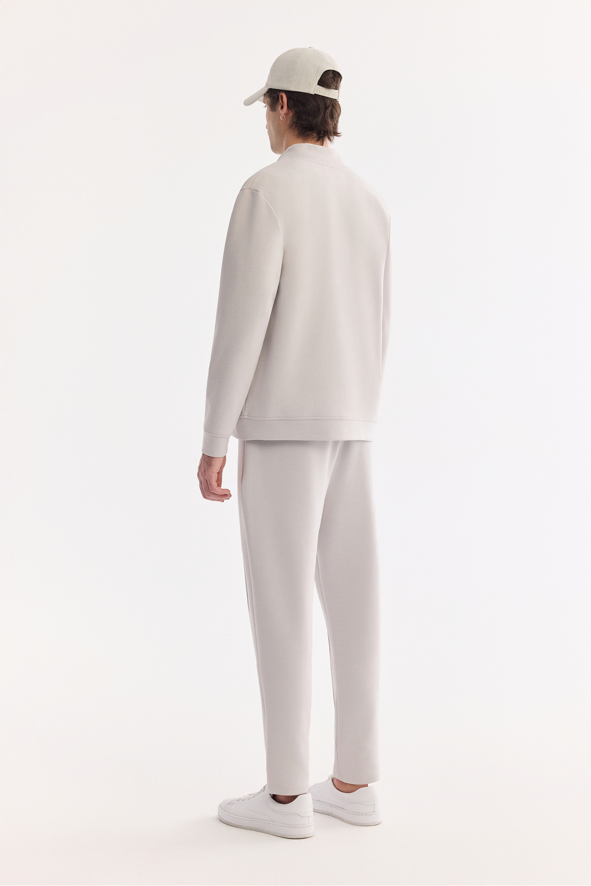 Avva  Erkek Gri Kare Yaka Fermuarlı Pamuklu Kolay Ütülenen Regular Fit Sweatshirt A61Y1201 - Görsel 4