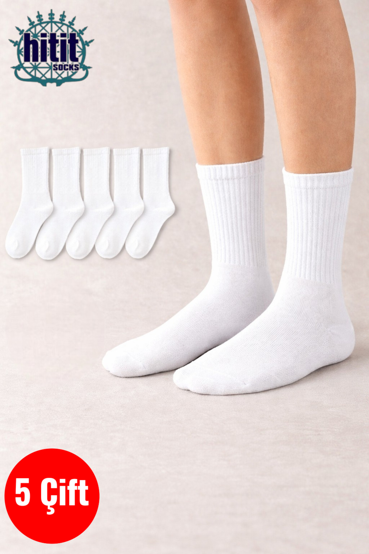 Hitit Socks Unisex 5 Çift Premium Kalite Yüksek Pamuklu Kolej Çorap