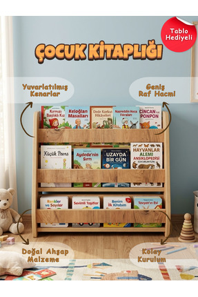 Wooden Factory Montessori Ahşap Yer Kitaplığı 50x50