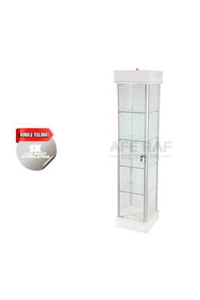 AZUCABİN Camlı Dolap , Camlı Vitrin, Koleksiyon Vitrini, Vitrin-40x40x175
