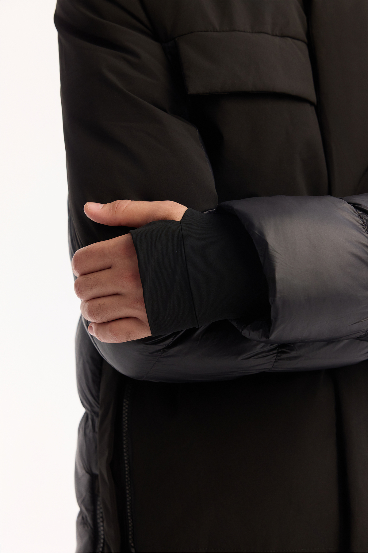 Avva  Erkek Siyah Kapüşonlu Su İtici Rüzgar Geçirmez -10°C Dayanıklı Uzun Şişme Mont A52Y6125 - Görsel 5