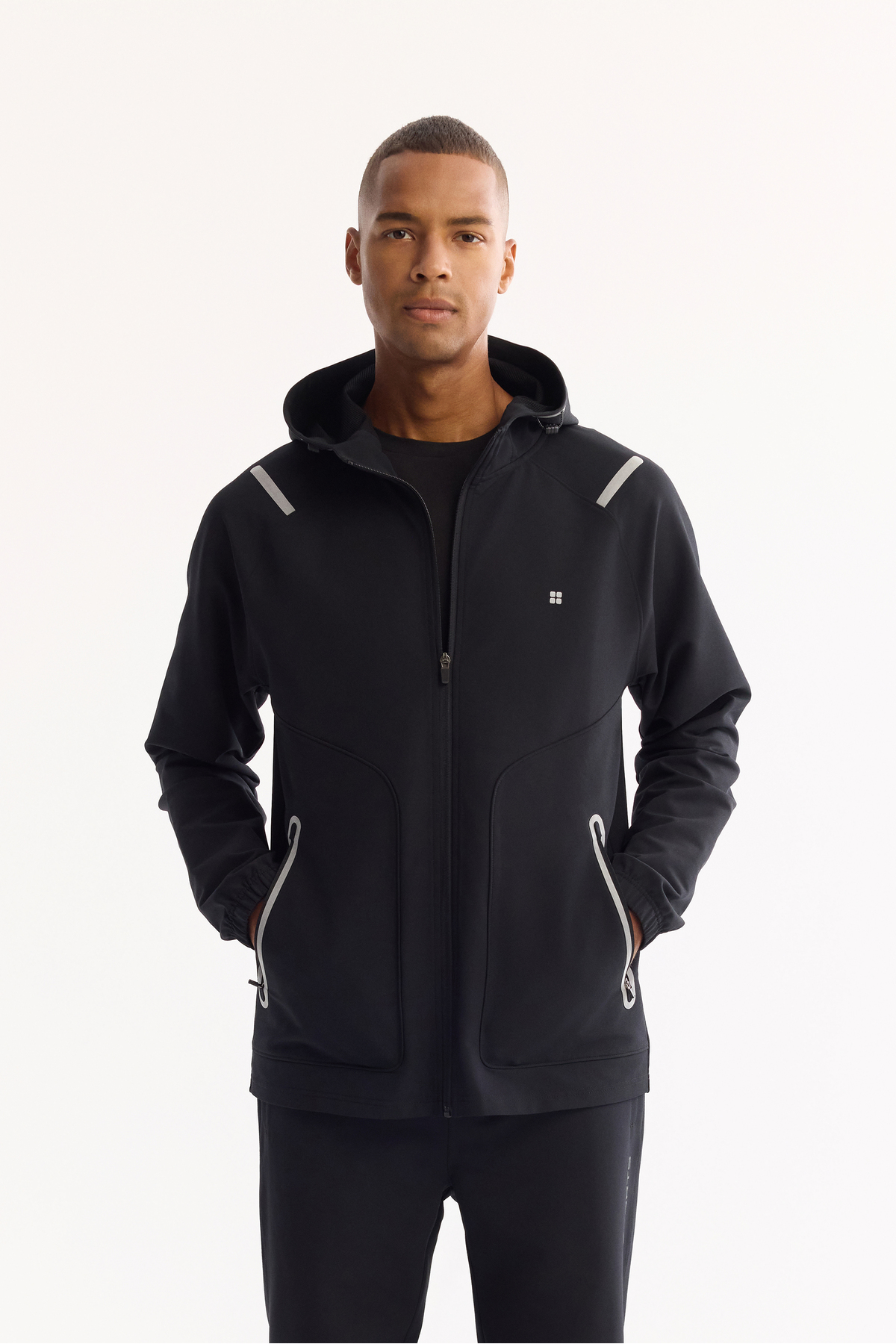 Avva  Erkek Siyah Kapüşonlu Fermuarlı Bi-Stretch Regular Fit Sweatshirt A52Y1332