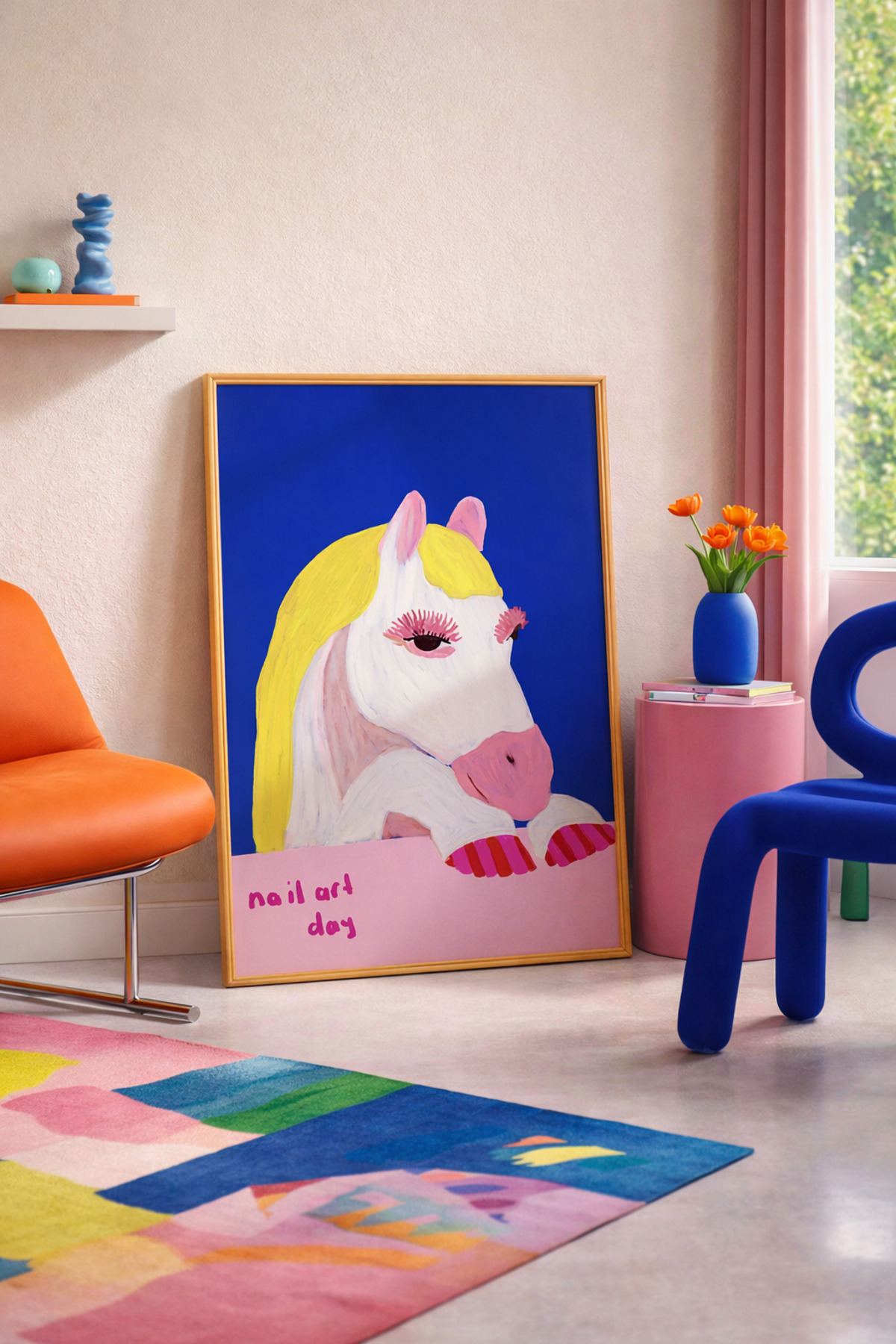 Modern At Poster Pop Art Tablo Renkli Duvar Dekoru Çerçevesiz