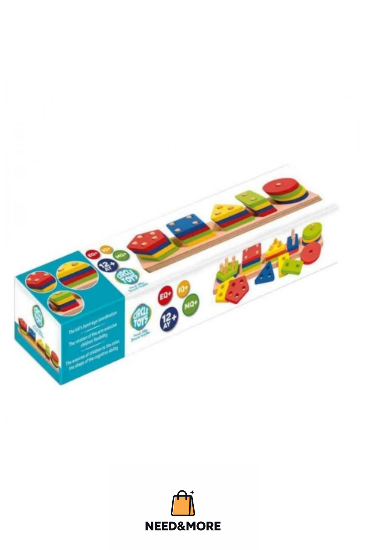 NEED&MORE #Eğitici Zeka Geliştirici Çocuk Ahşap Geometrik Şekiller Oyunu fotoğrafı 3 (önizleme)