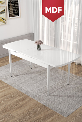 Canisa Concept Canisa Kor Serisi 70x114 MDF Açılabilir Beyaz Mutfak Masası, Y...