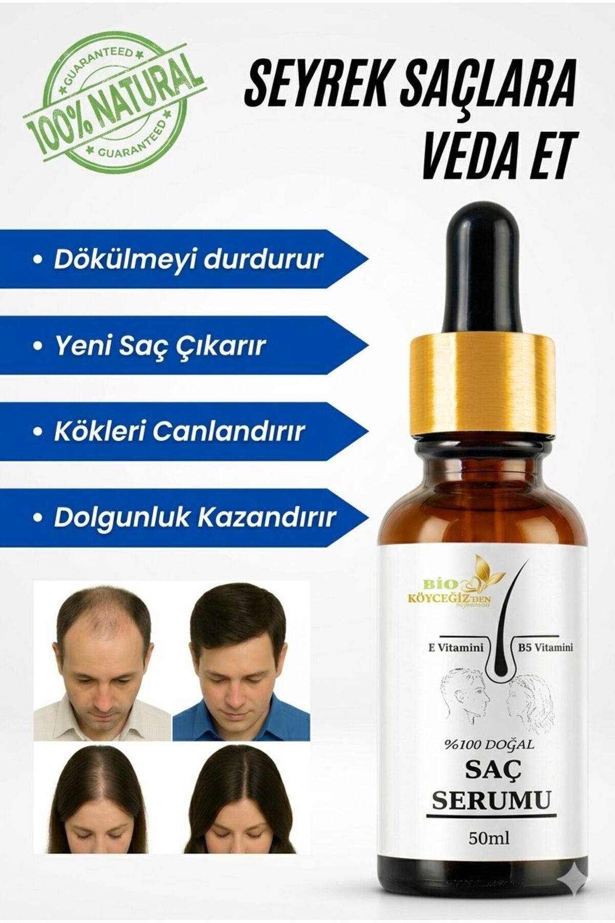 BİO KÖYCEĞİZDEN SOFRANIZA Doğal Saç Serumu | Zencefil & Karanfil Özlü | Dökülme Karşıtı | Kadın & Erkek — 2025-saç-serum
