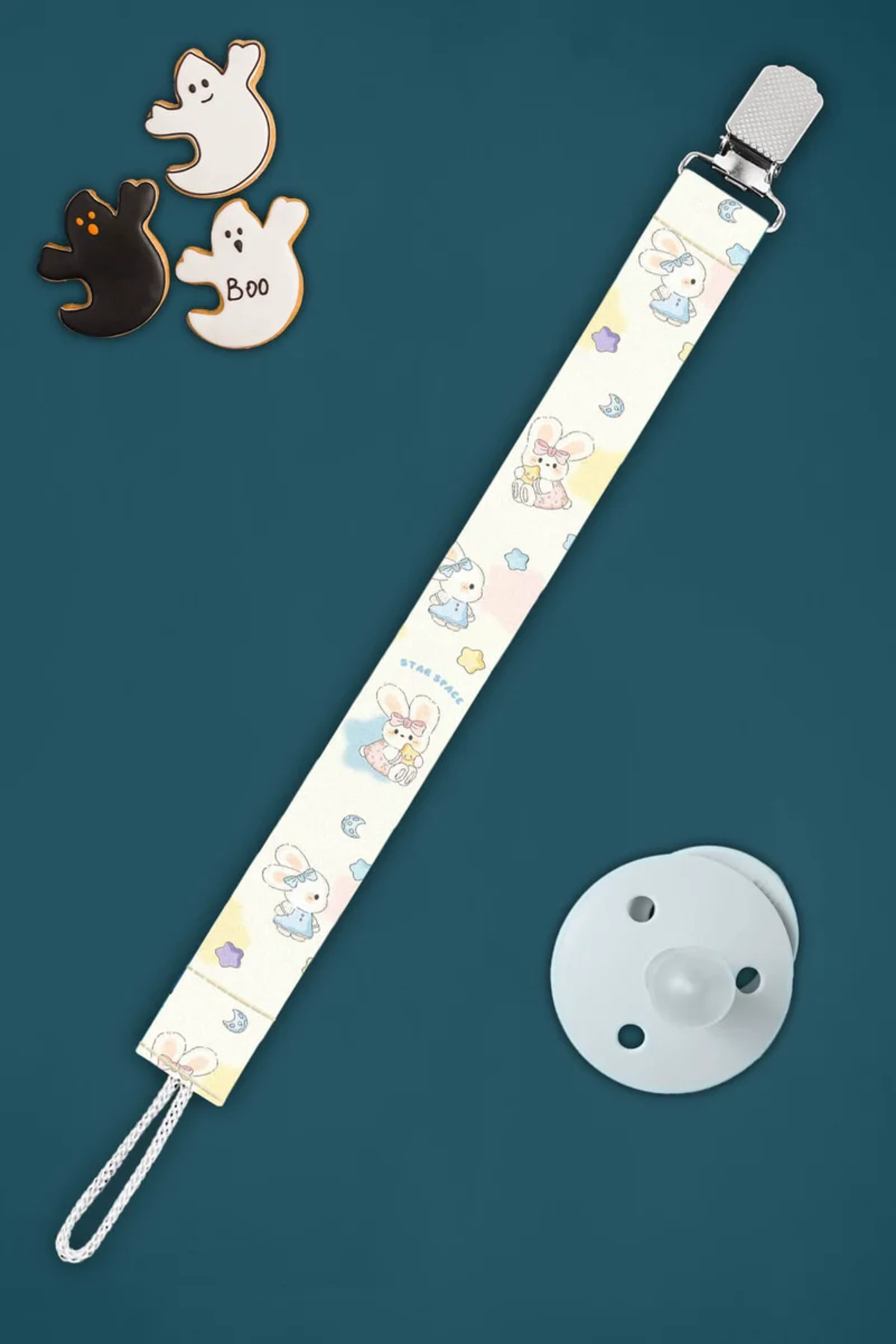 Apptakı Tavşan Bebek Emzik Askısı Emzik Zinciri Emzik Tutacağı Emzirme Aksesuarı - EMZ0014 fotoğrafı 2 (önizleme)